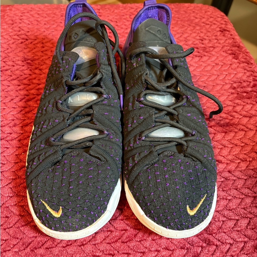 Nike Lebron 18 Lakers Men's Black and Purple Sneakers